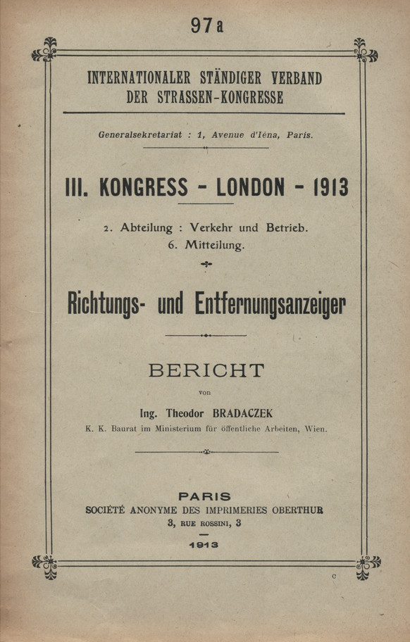 III. Kongress - London - 1913. Abt. 2, Verkehr und Betrieb. Mitt. 6, Richtungs- und Entfernungsanzeiger