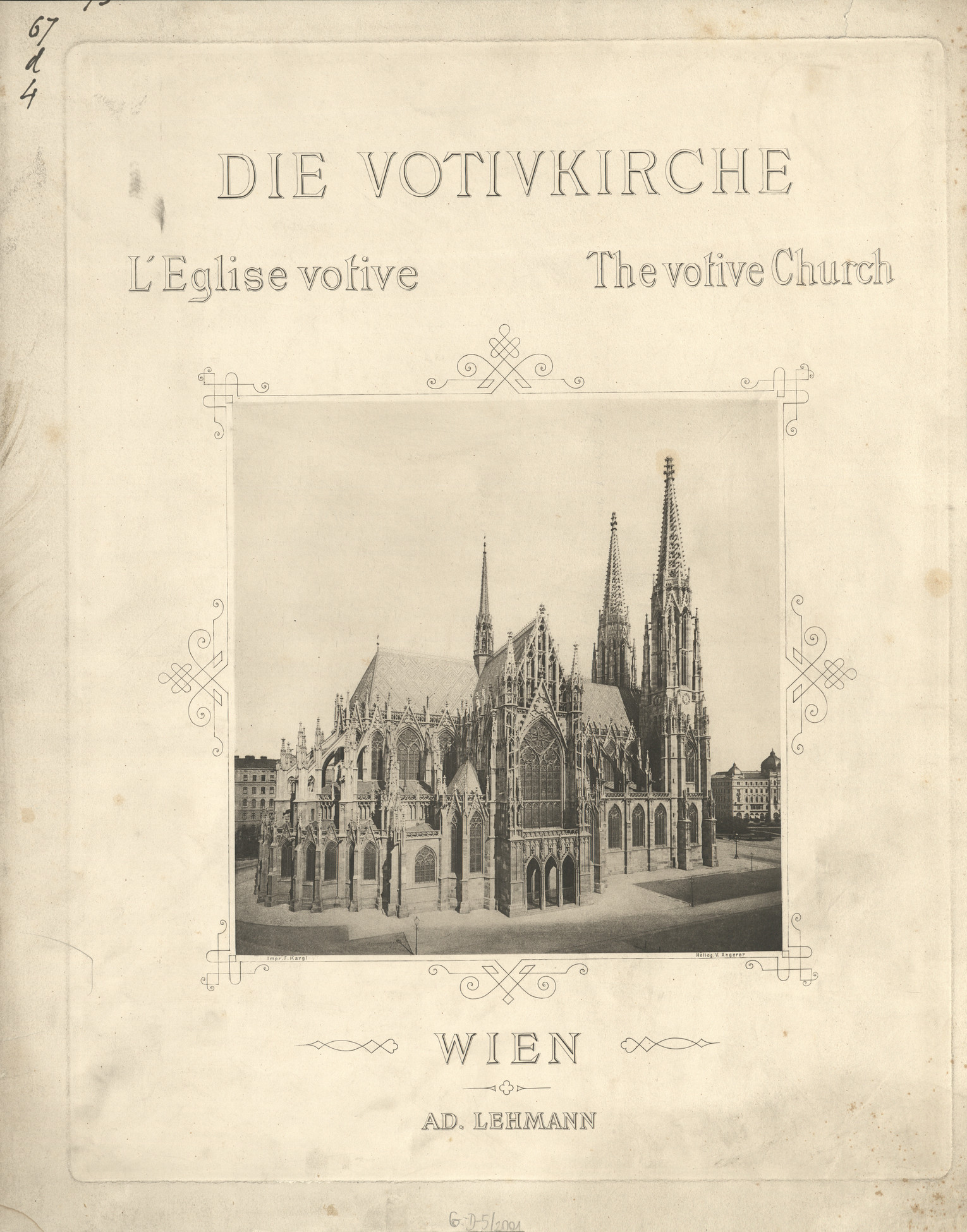 Wiener Monumental-Bauten. Abth. 5, Die Votivkirche = L&amp;#039;eglise votive = The votive Church